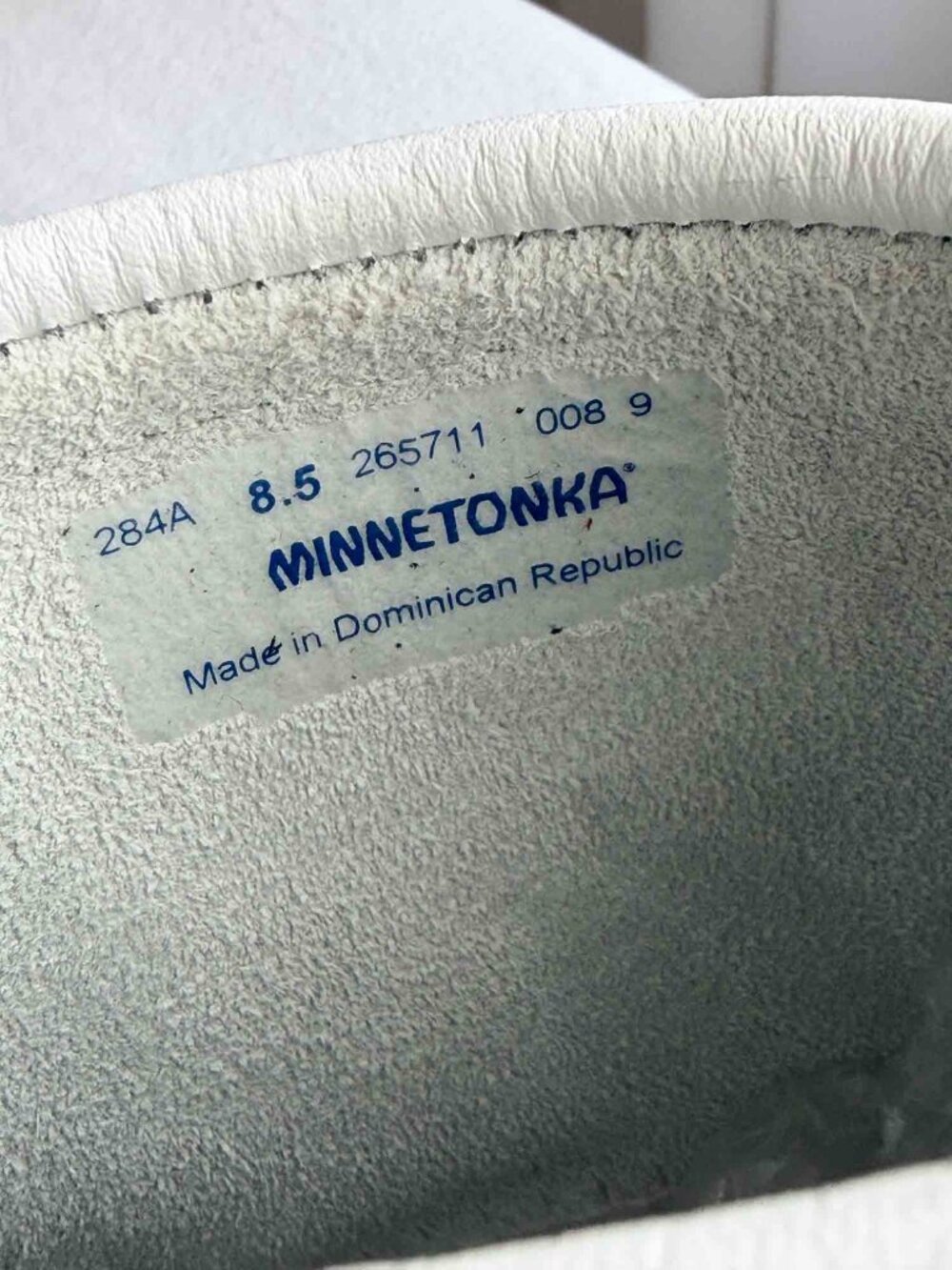 Minnetonka White Leather Fringe Boots Size 8.5, New - Picture 6 of 12